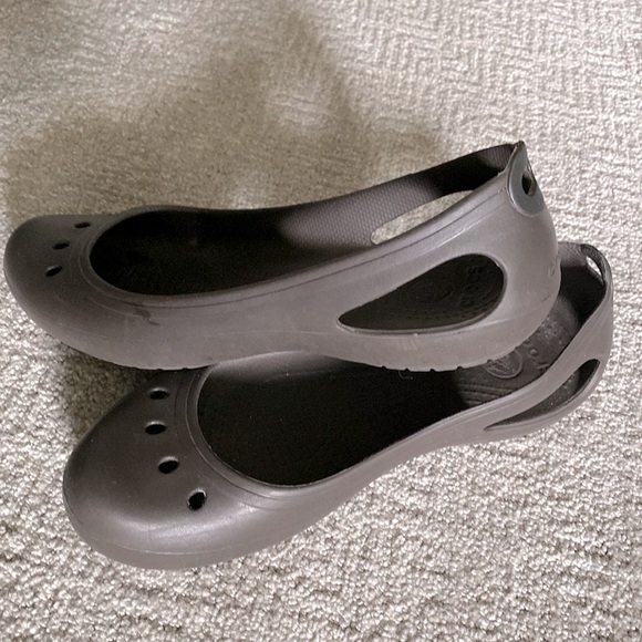 Crocs Womens Brown Kadee Rubber Ballet Flats Womens 10 lightweight comfort shoes - Picture 2 of 7